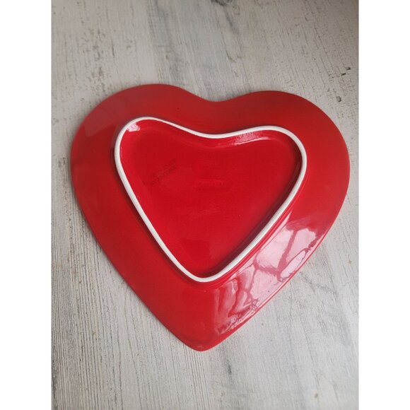 Ancora vintage red heart ceramic plate Valentine Italian - Picture 10 of 10